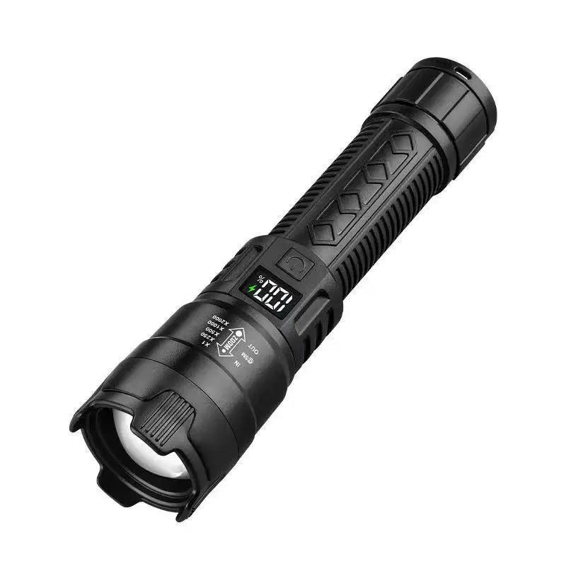 High Strong Power Led Flashlights 2000LM Tactical Torch with Display Light USB Charging Camping Fishing Emergency Zoom Lantern