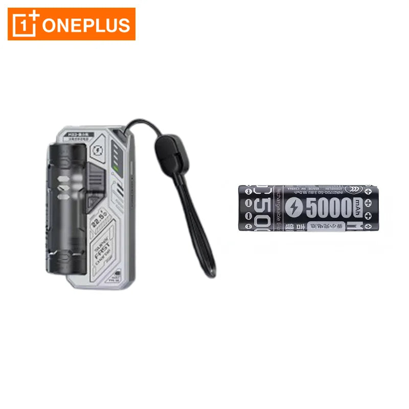OnePlus Interchangeable Clip on Tactical Mecha PowerBank Module Compact Portable Compatible with Flat Head 21700 Lithium Battery