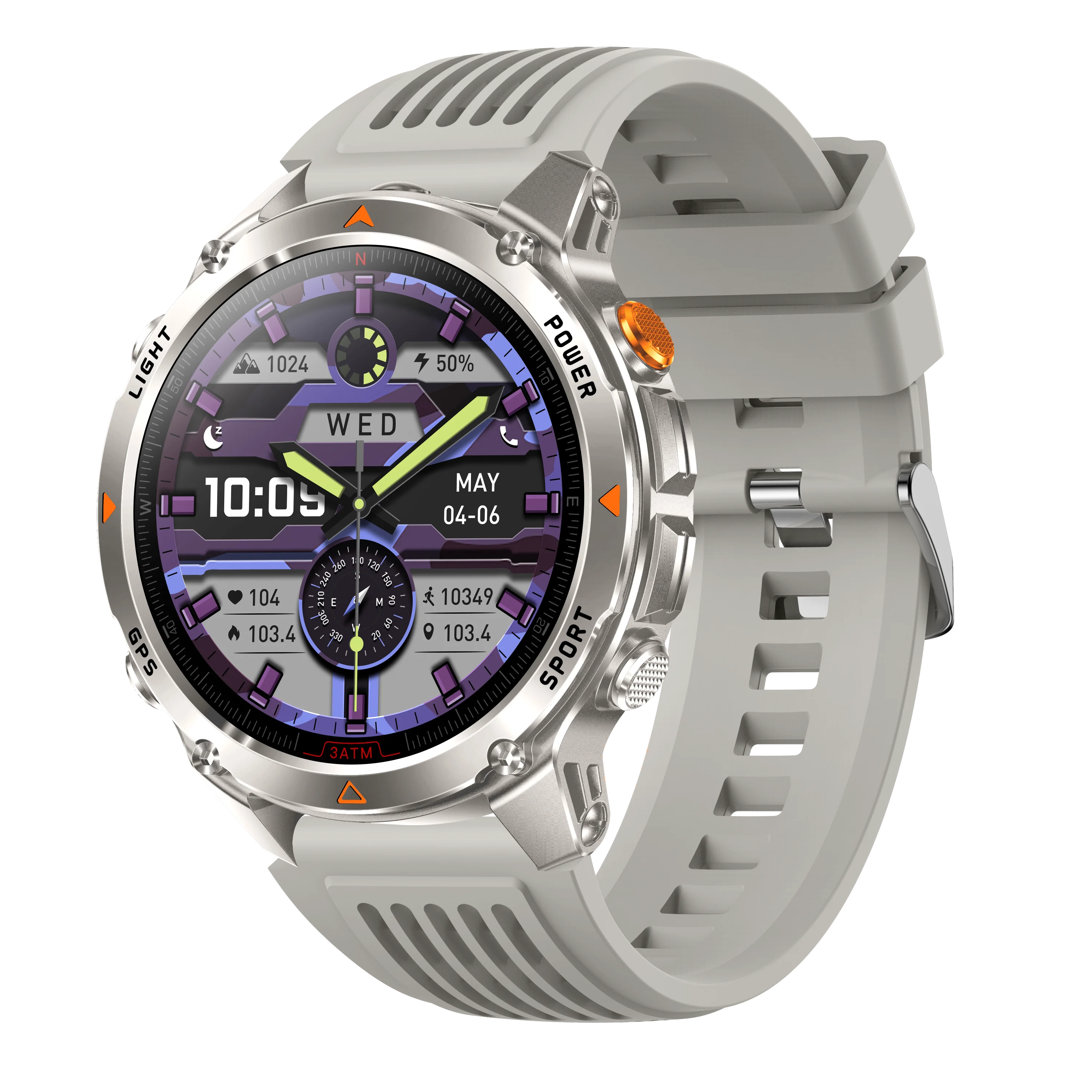 46" 360*360 IPS GPS Smart Watch, Bluetooth Men Sports Wristwatch, Multiple UI Themes & Sports Modes