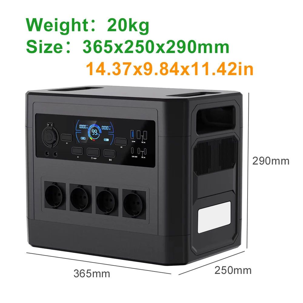 Manufacturer Wholesale 220V 110V EU Plug Tragbare Powerstation Outdoor 2000W Household Solar Power Portable Generator Station