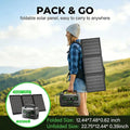 155Wh Portable Power Station with 30W Solar Panel, 2x 100W AC Outlets, QC3.0 USB, UL Certified for Outdoor and Emergency Power