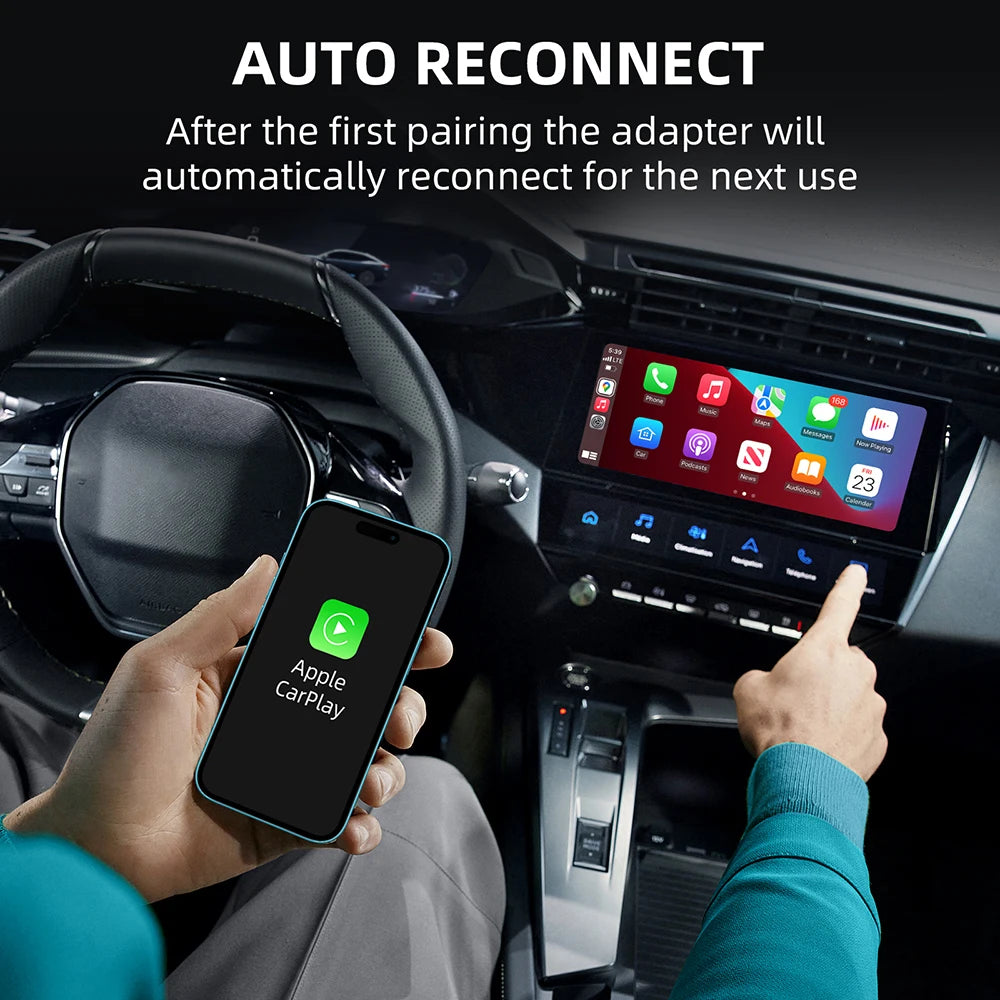 Wireless Carplay Adapter Android Auto 2in 1 Smart Dongle 2025 5G WIFI For iphone Android Phone For Volvo Benz Mg Kia Chery VW