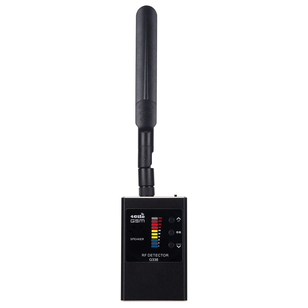 anti spy gadgets Tri-Antenna RF Detector G338 1MHz-8GHz for Business Security, Anti-Tracking Privacy Protection, Vibration Alarm