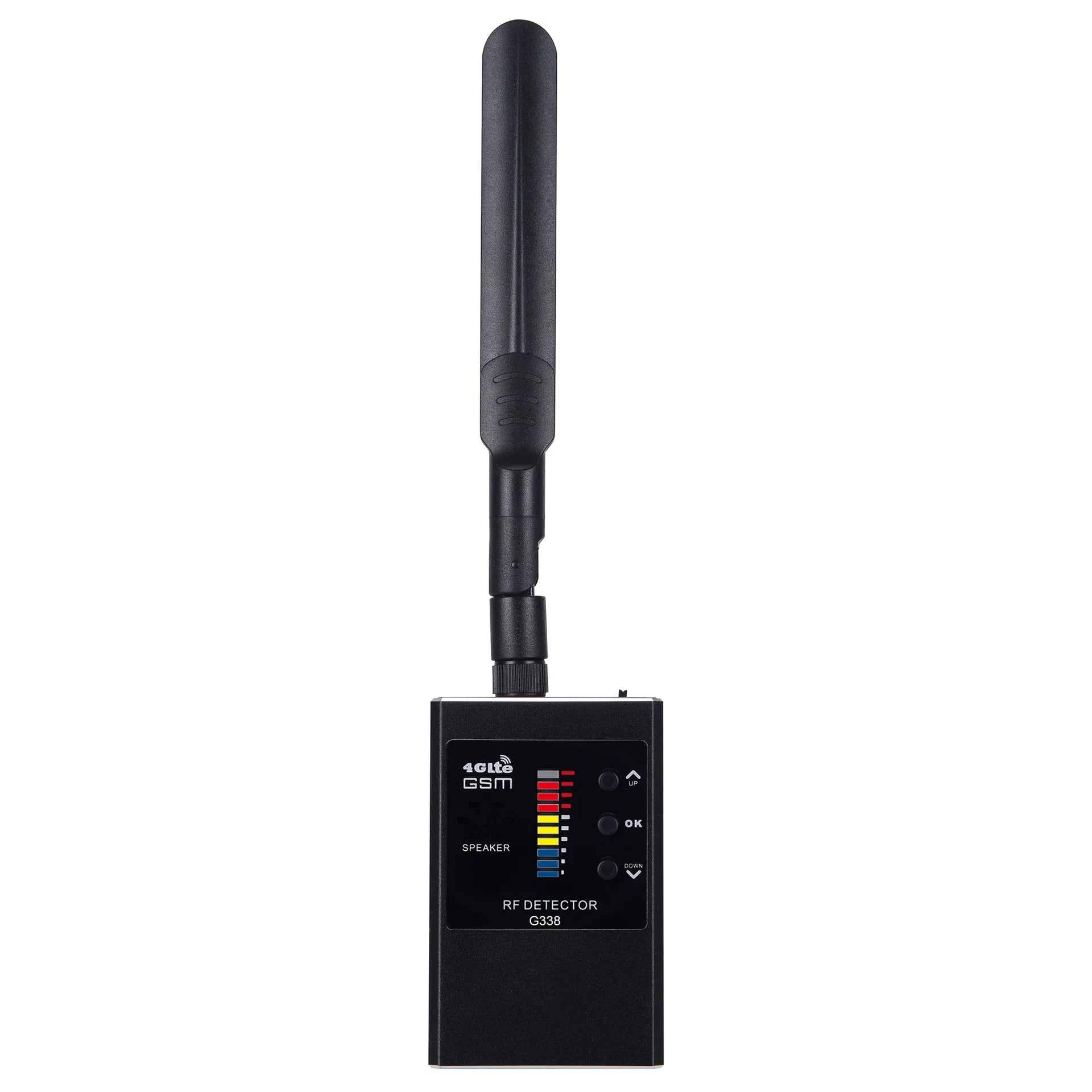 anti spy gadgets Tri-Antenna RF Detector G338 1MHz-8GHz for Business Security, Anti-Tracking Privacy Protection, Vibration Alarm