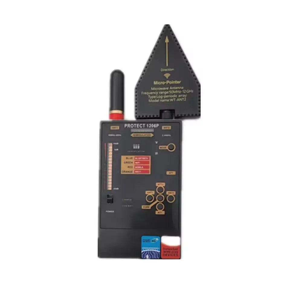 1206S Professional Anti Spy Camera Detector Anti-monitor Anti-sneak Shooting Surveillance  Bug GSM GPS Tracker Detect RF Scanner