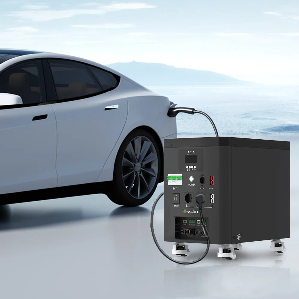 6.6kWh Portable Home Energy Storage Power Station 6000W Inverter with Solar Battery Lithium Panels for Car Use
