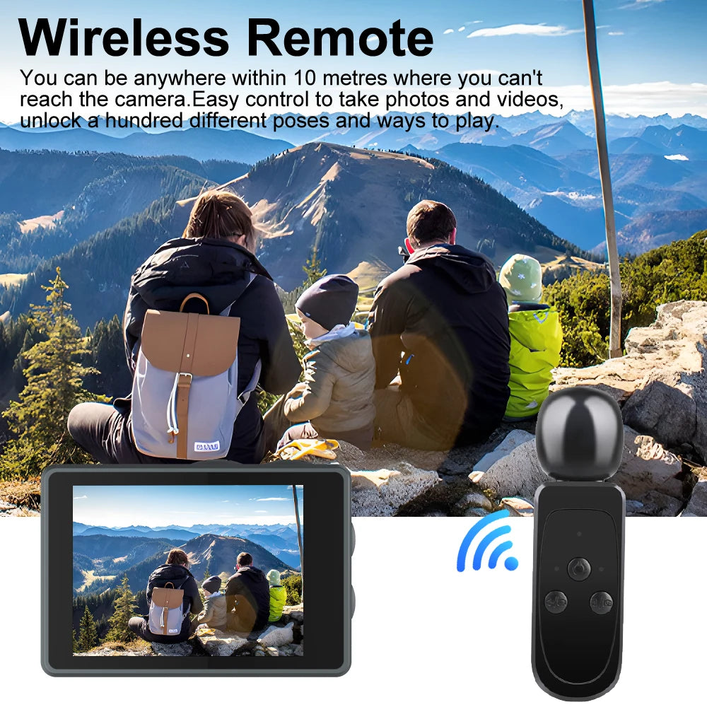 Ourlife MTR40 Pro 5K Action Camera 4K60FPS 2.0" Touch Screen 170° 30M Waterproof 5X Zoom WiFi Professional Helmet Sports Camera