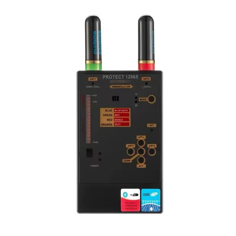 1206S Professional Anti Spy Camera Detector Anti-monitor Anti-sneak Shooting Surveillance  Bug GSM GPS Tracker Detect RF Scanner