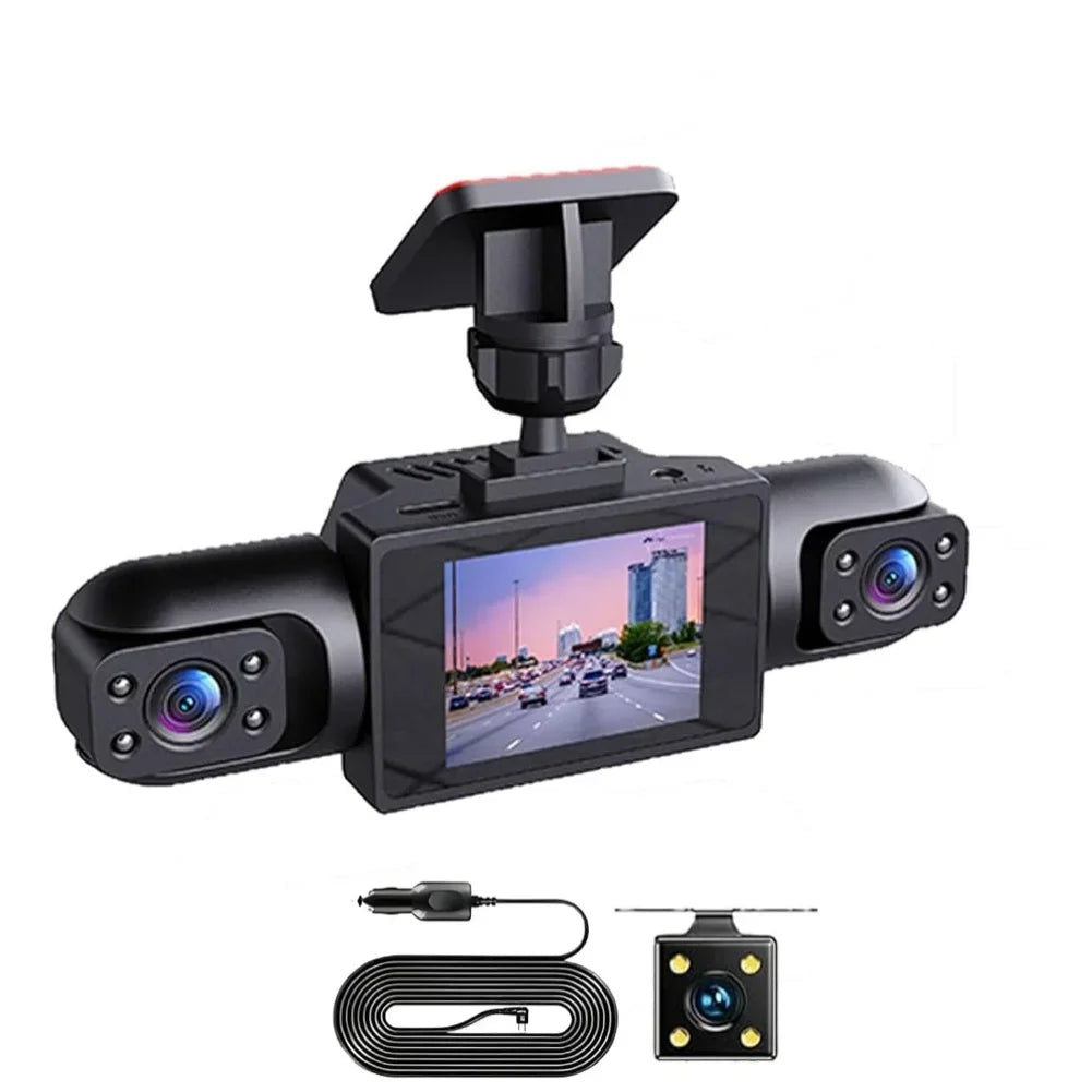 360° Full View Car Dashcam 4K UHD Front & 1080P SideRear Cameras All Around-View Driving Recorder With 3/4 Lenses
