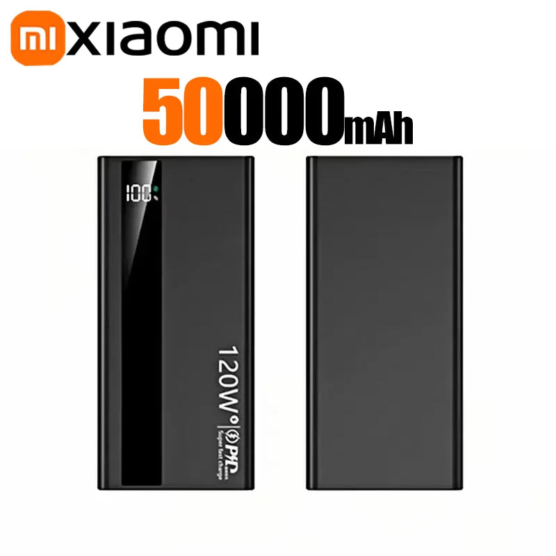 Xiaomi 50000mAh Powerbank 120W Super Fast Charging Portable Battery Charger Ultra Capacity LED Digital Display For IPhone