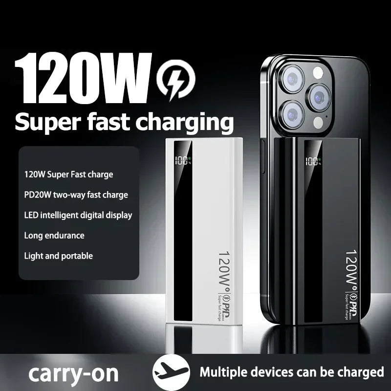 Xiaomi 50000mAh Powerbank 120W Super Fast Charging Portable Battery Charger Ultra Capacity LED Digital Display For IPhone