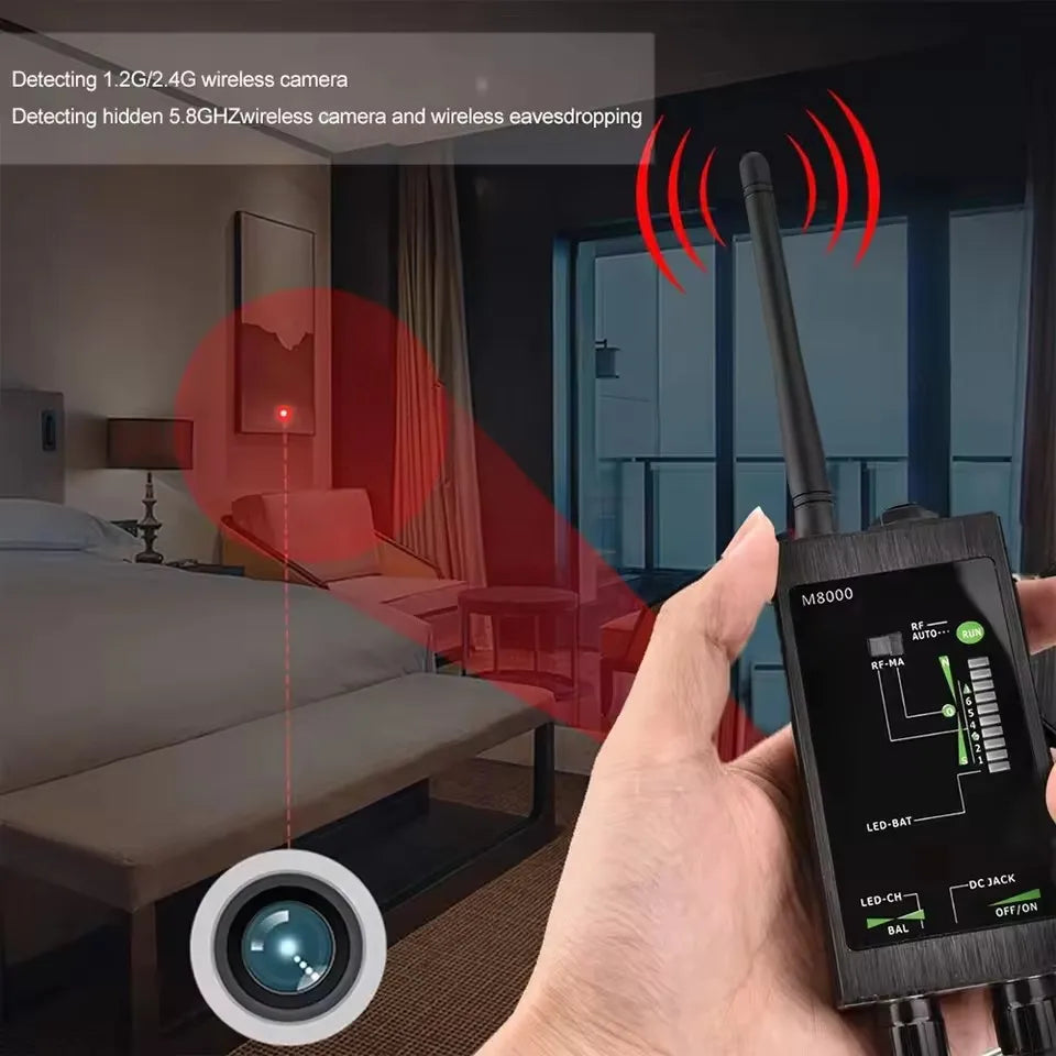 M8000 Radio Anti-Spy Detector High-Sensitivity Wide-Frequency (1MHz-12GHz) for Detect Wireless Cameras Eavesdropping&GPS Tracker