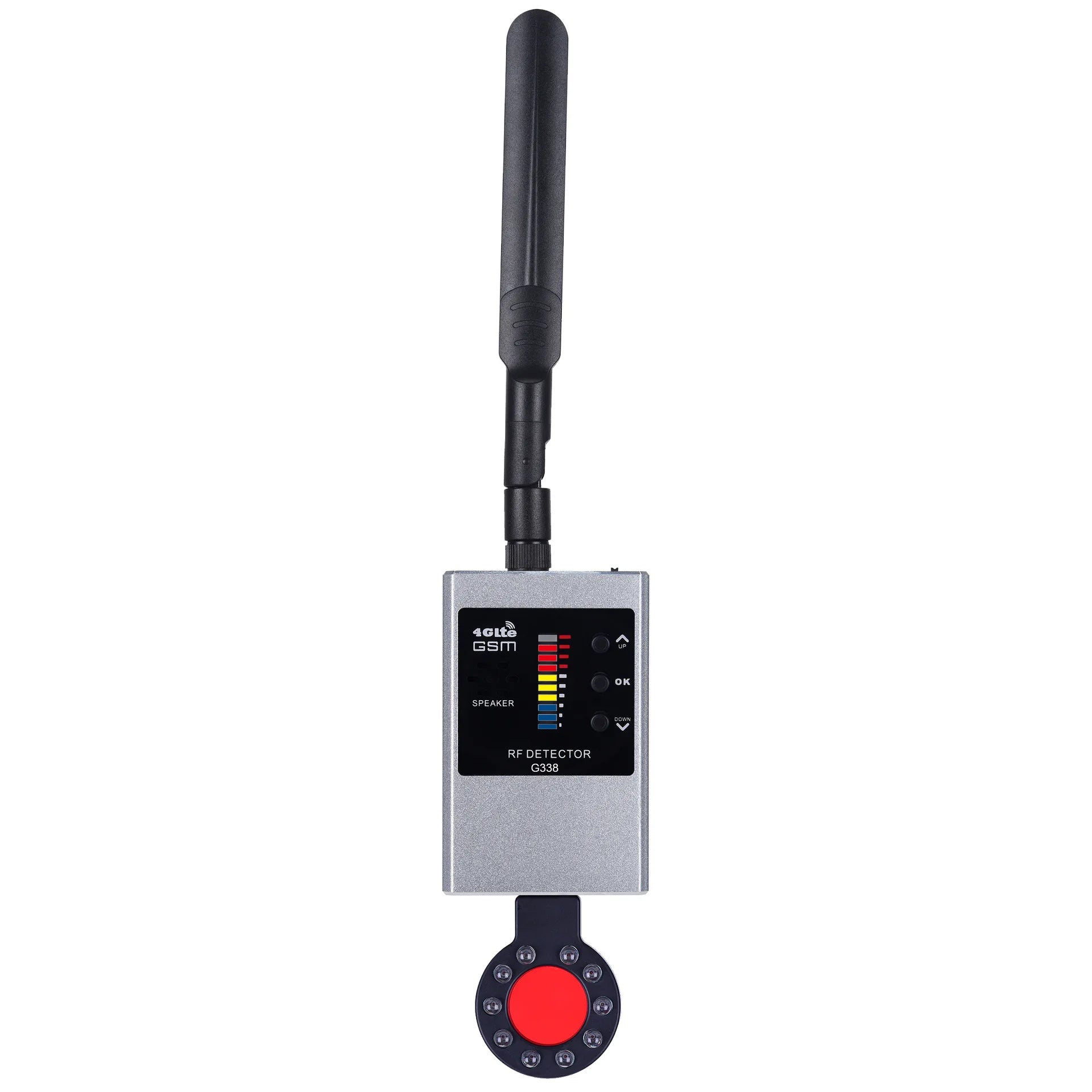 anti spy gadgets Tri-Antenna RF Detector G338 1MHz-8GHz for Business Security, Anti-Tracking Privacy Protection, Vibration Alarm