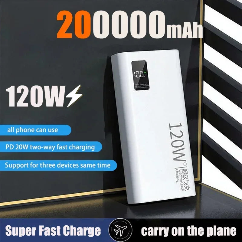 VIVO 500000mAh Power Bank For Xiaomi 120W Super Fast Charging Large Capacity Battery Charging Powerbank For IPhone
