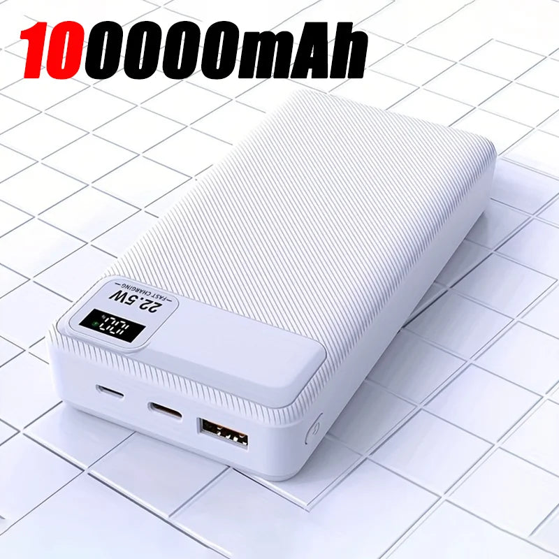 100000mAh Power Bank 22.5W Fast Charging Portable Charger External Battery High Capacity Powerbank For iPhone Huawei Oneplus