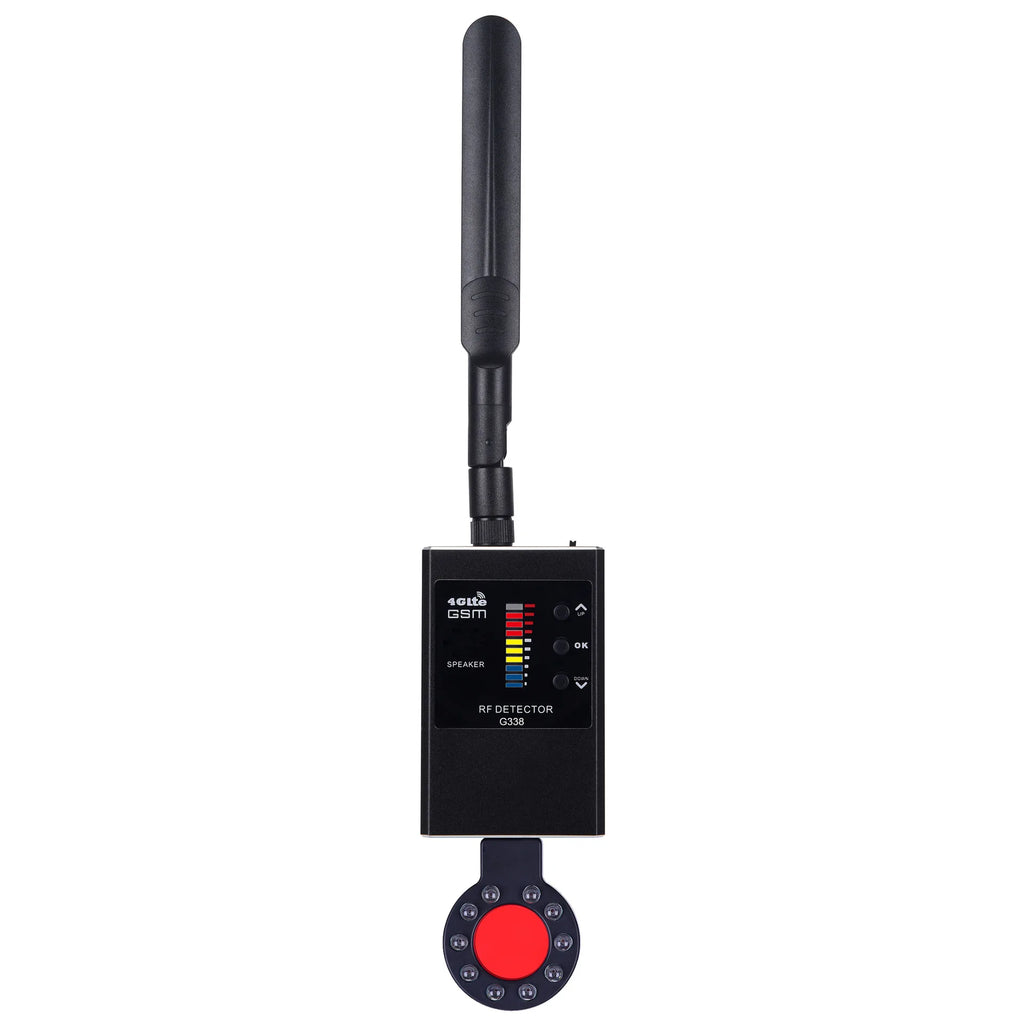 anti spy gadgets Tri-Antenna RF Detector G338 1MHz-8GHz for Business Security, Anti-Tracking Privacy Protection, Vibration Alarm