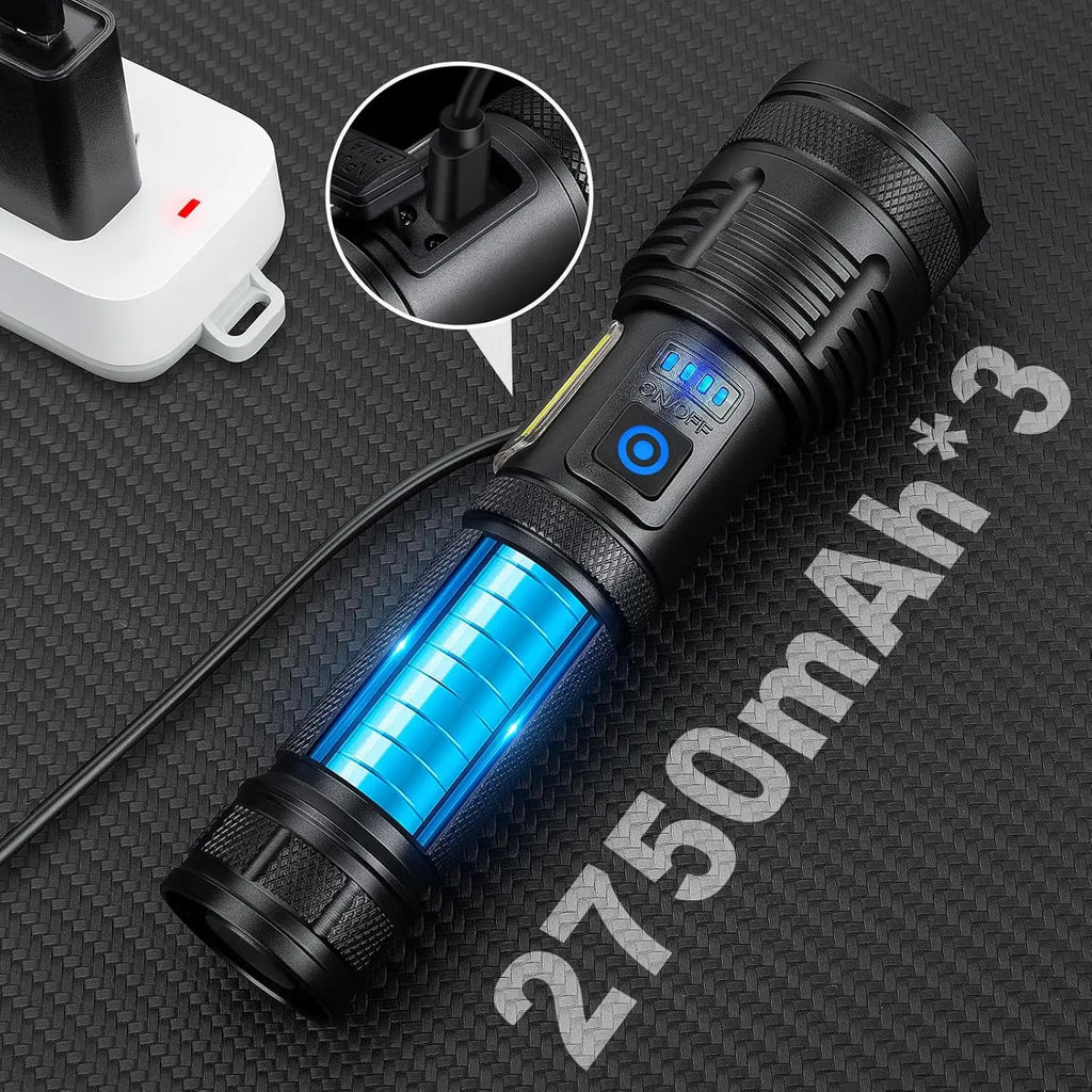 3 Pack Ultra Bright Rechargeable LED Flashlights, 90,000 Lumens, 7 Modes, IPX7 Waterproof for Camping and Home Use