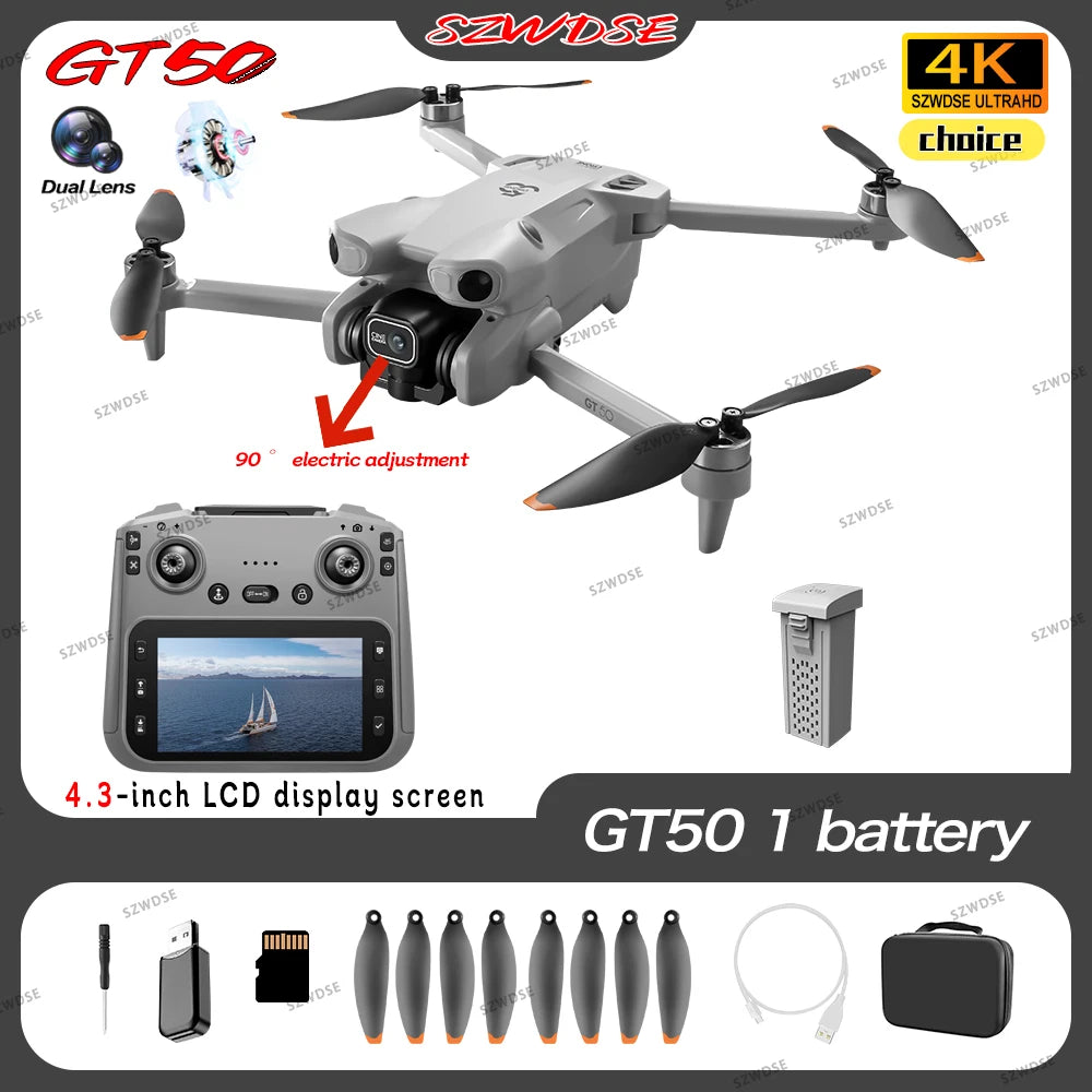 GT50 PRO MIni 5 pro RC Drone 8K HD Dual Cameras WiFi 20mins Flight Aerial Photography Quadcopter Remote Control UAV Boy toy gift