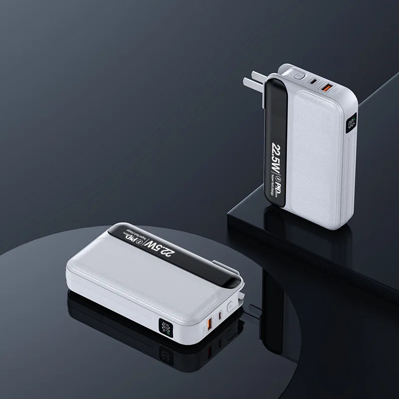 Power Bank 20000mAh 22.5W Fast Charging Powerbank with Cable AC Plug Wall Charger for iPhone 17 Huawei Xiaomi Samsung Powerbank
