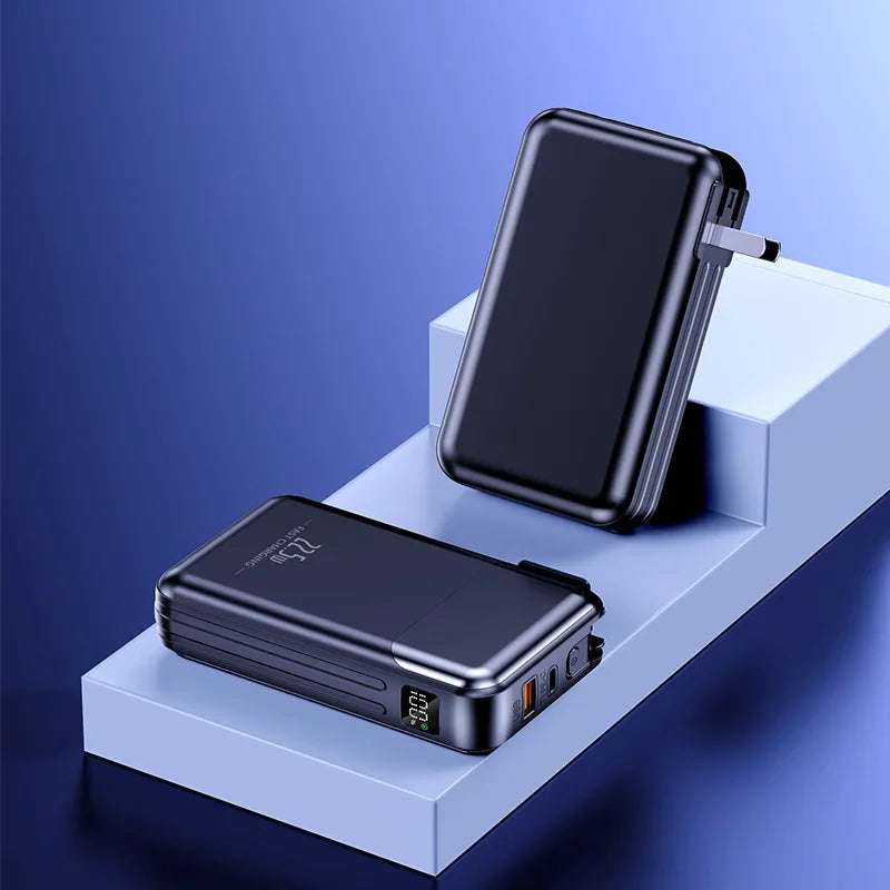 Power Bank 20000mAh 22.5W Fast Charging Powerbank with Cable AC Plug Wall Charger for iPhone 17 Huawei Xiaomi Samsung Powerbank