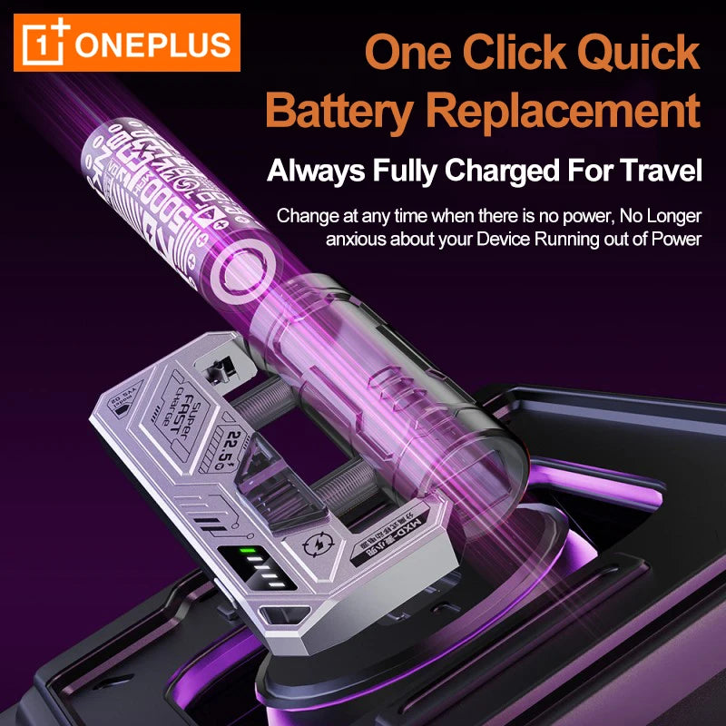 OnePlus Interchangeable Clip on Tactical Mecha PowerBank Module Compact Portable Compatible with Flat Head 21700 Lithium Battery