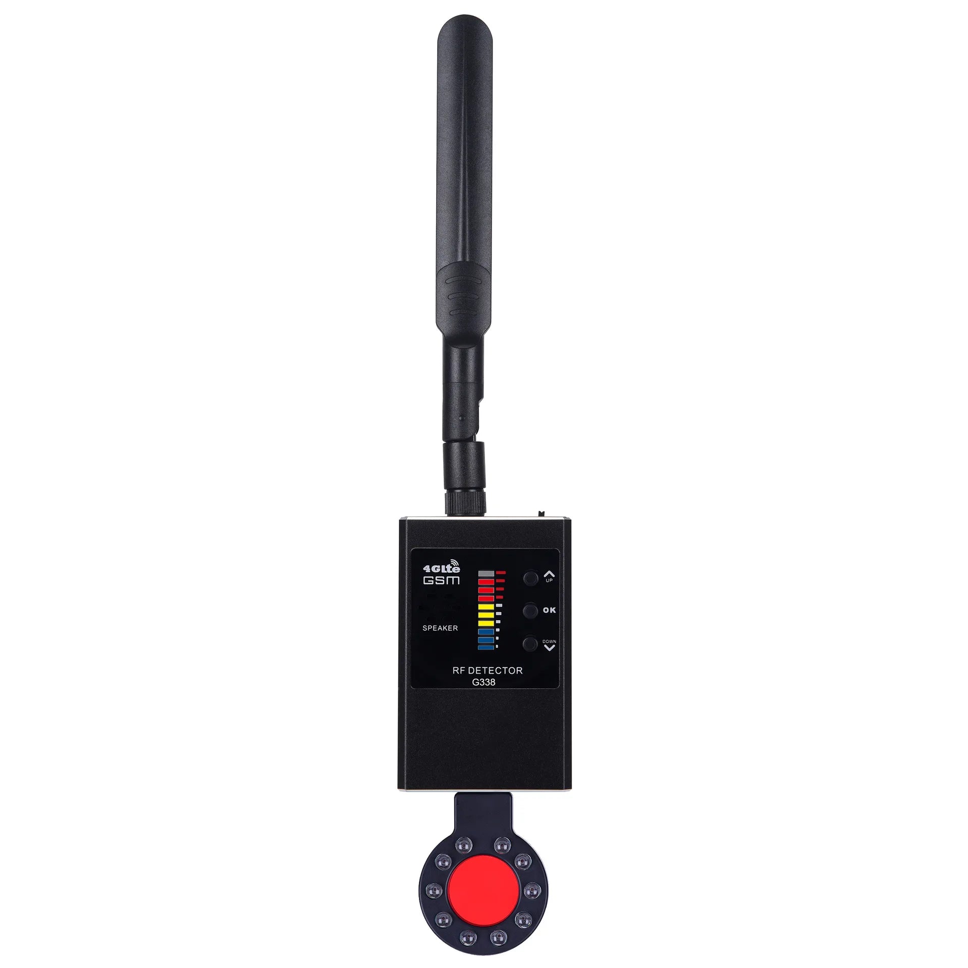 anti spy gadgets Tri-Antenna RF Detector G338 1MHz-8GHz for Business Security, Anti-Tracking Privacy Protection, Vibration Alarm