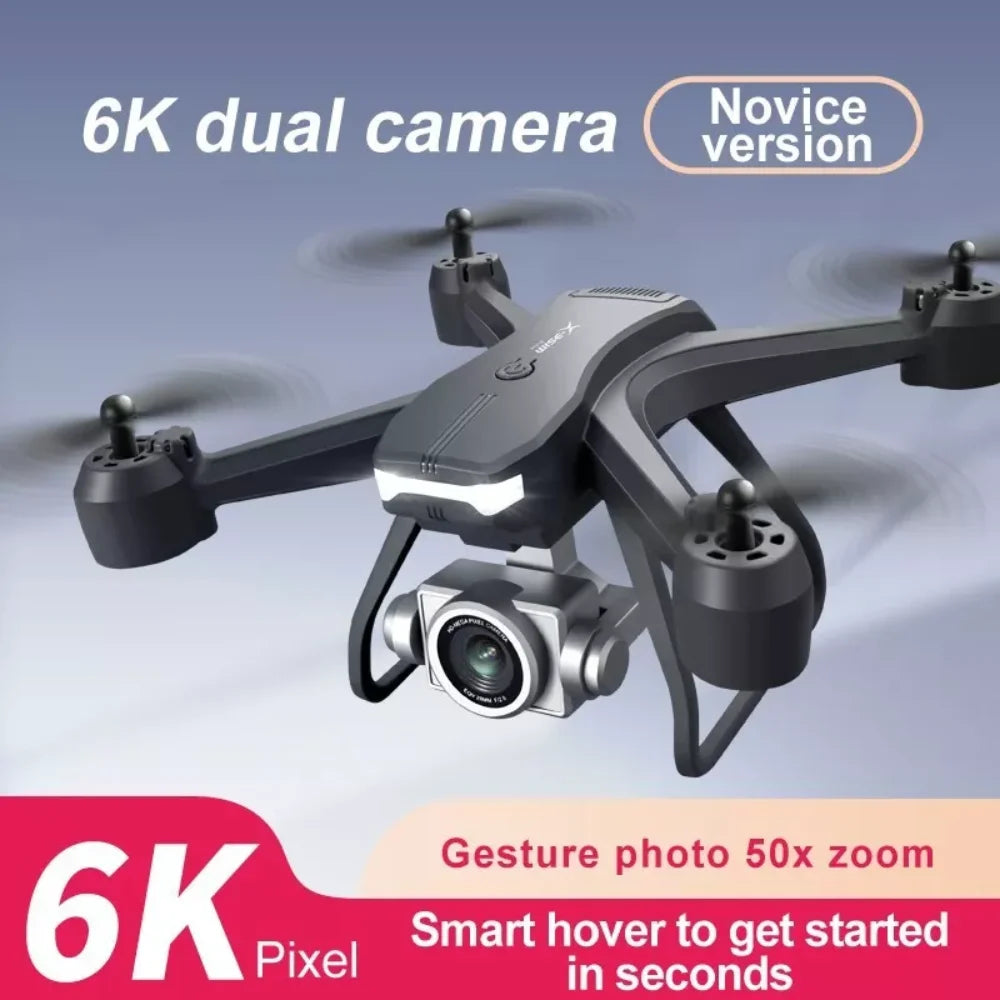 V14 Professional Drone, 3 Batteries, 6K HD Dual Camera, WiFi FPV Live Video, Portable RC Quadcopter, 120° Wide-Angle Lens, Altitude Hold, Gesture Control, 3D Flip, Foldable Design, Long Endurance, Suitable for Adults Beginners Aerial Photography & Outdoor