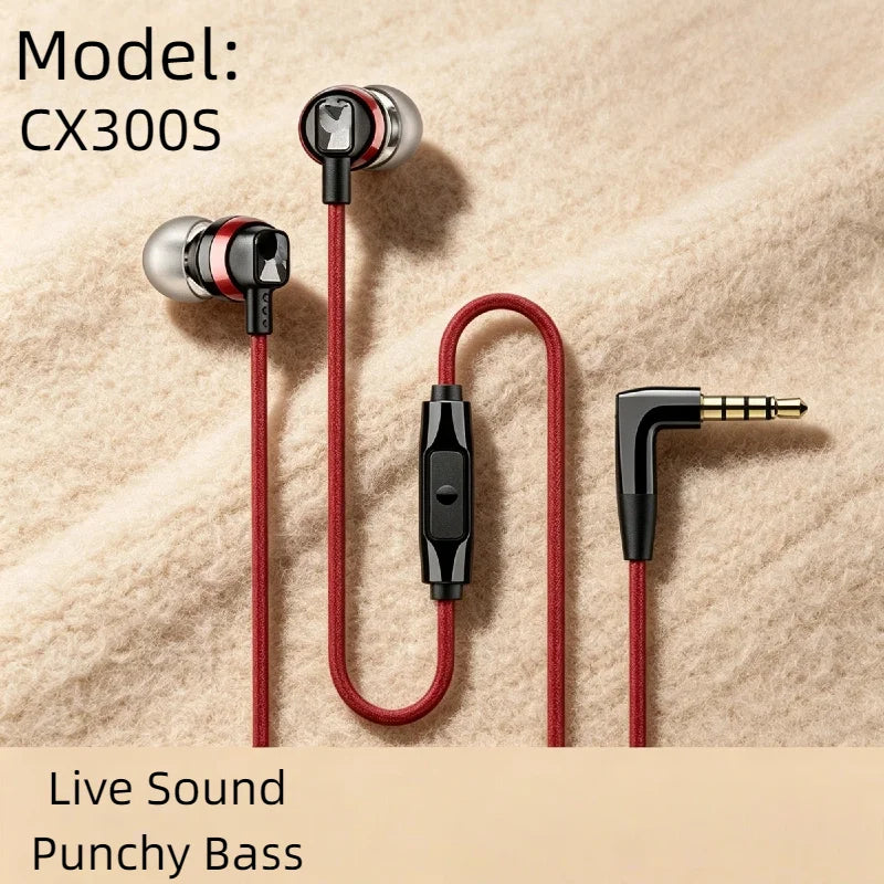 CX300S Noise Isolating In Ear Music Headphones Wired Intelligent Control Pure Sound 2026 New for Gaming Deluxe
