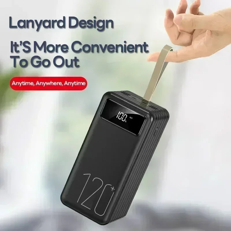 80000mAh Power Bank 120W Fast Charging Portable Charger External Spare Battery for IPhone Huawei Xiaomi Cell Phone Powerbank