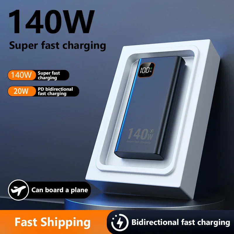 500000mAh Power Bank 140W Super Fast Charging Powerbank Portable External Battery Charger for iPhone Huawei Samsung Xiaomi