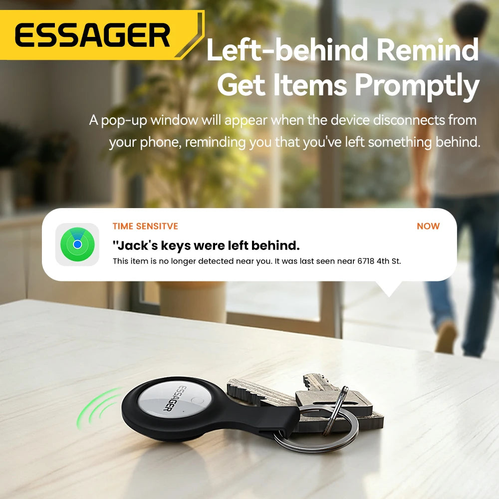 Eessager Security SmartTag Tracker With IP Find My GPS Bluetooth for Baggage  Earbud IOS MFi Key Detector Pet Anti Lost Device