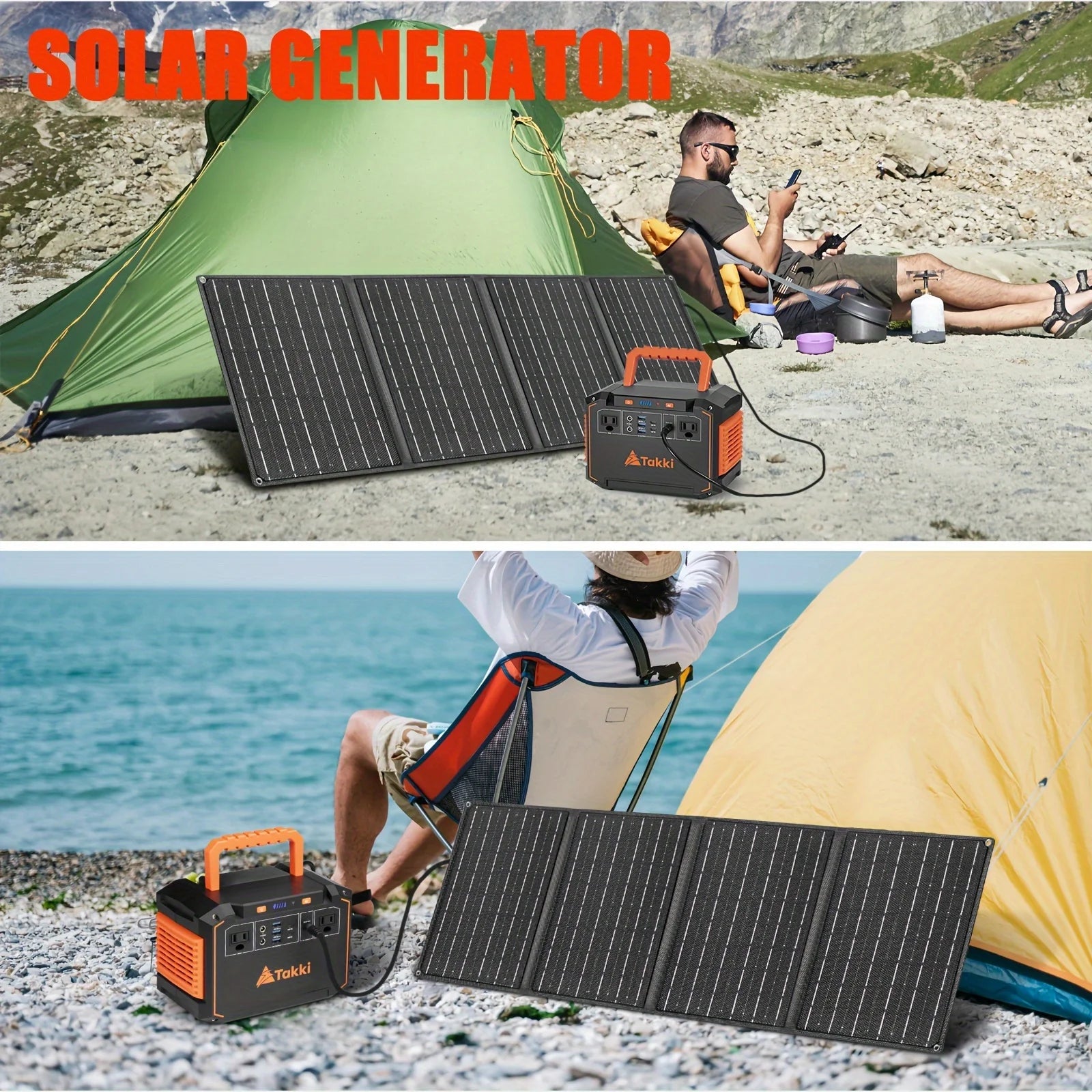 350W/150W Peak Solar Generator Portable Power Station, 40W/30W/21W Solar Panels(Solar Panel Optional), 240Wh/111Wh/88.8Wh Solar Power Bank AC DC USB Ports for Camping Tents, Emergency Outdoor Home Use, CPAP, Fans, Laptops, Emergency, Gifts