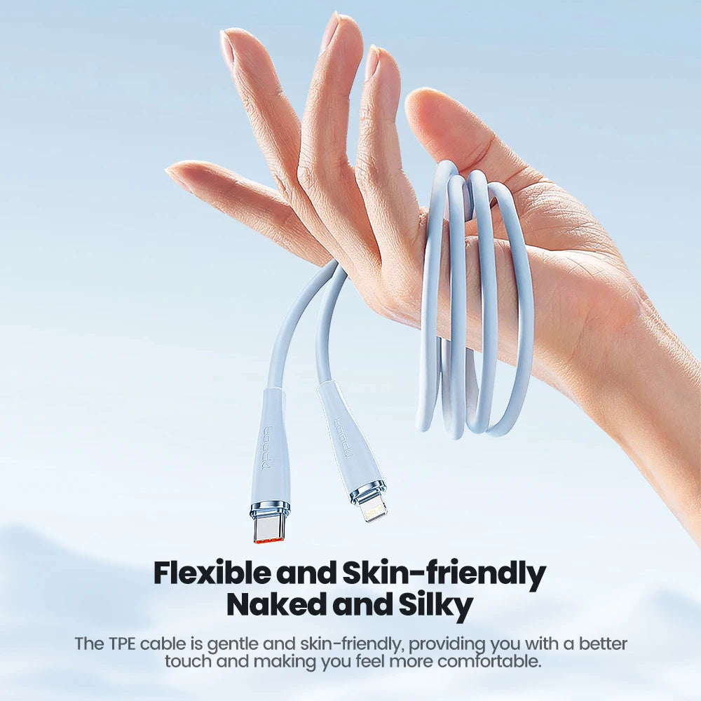 Toocki PD 20W Type C Cable For iPhone Soft TPE Type C Cable Fast Charge For iPhone 14 13 12 11 Pro Max X iPad Airpods Data Cord