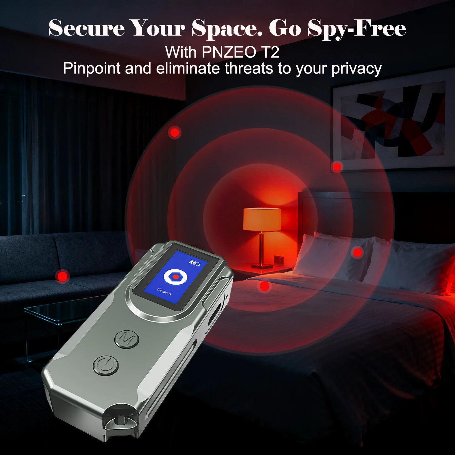 Next-Gen AI Hidden Camera Detectors, With HD Display, Anti-Spy Device with GPS Tracker Portable Wireless RF Signal Bug Finder