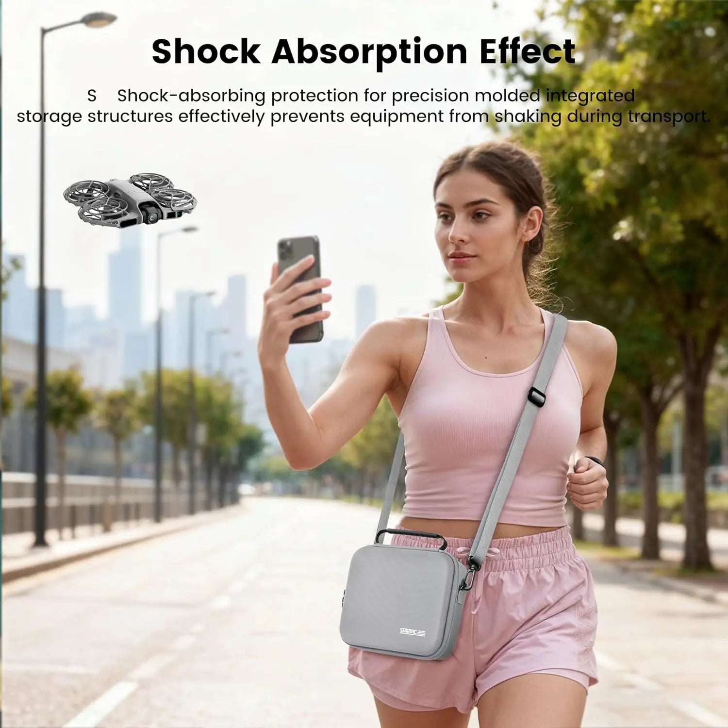 STARTRC Neo 2 Portable PU Shoulder Bag Handbag for DJI Neo 2 Drone and Battery Accessories Carrying Shockproof Case