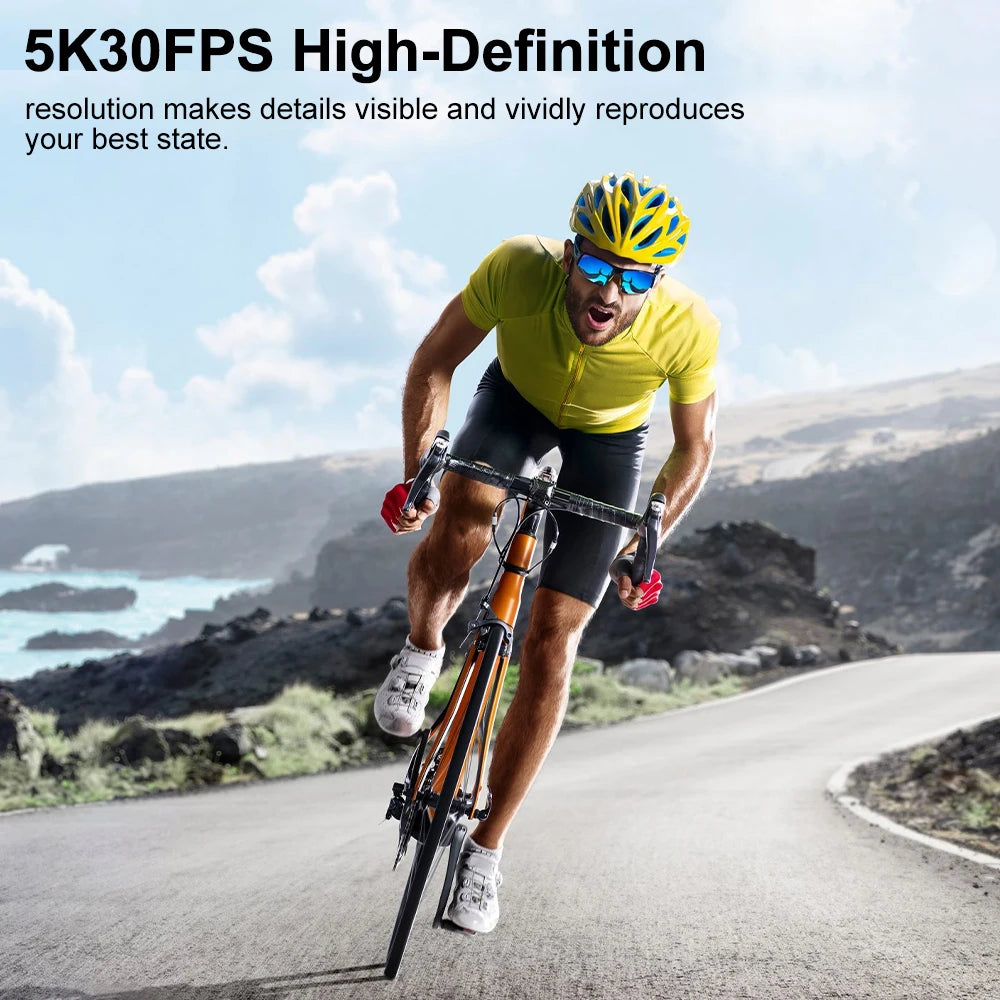 Ourlife MTR40 Pro 5K Action Camera 4K60FPS 2.0" Touch Screen 170° 30M Waterproof 5X Zoom WiFi Professional Helmet Sports Camera