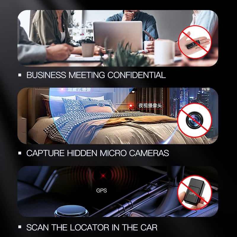 Anti Spy Camera Detector 1.9'' Newest GPS Detector Spy Gadgets Hidden Lens Bug Hunter Wireless Signal Detection Infrared Scanner
