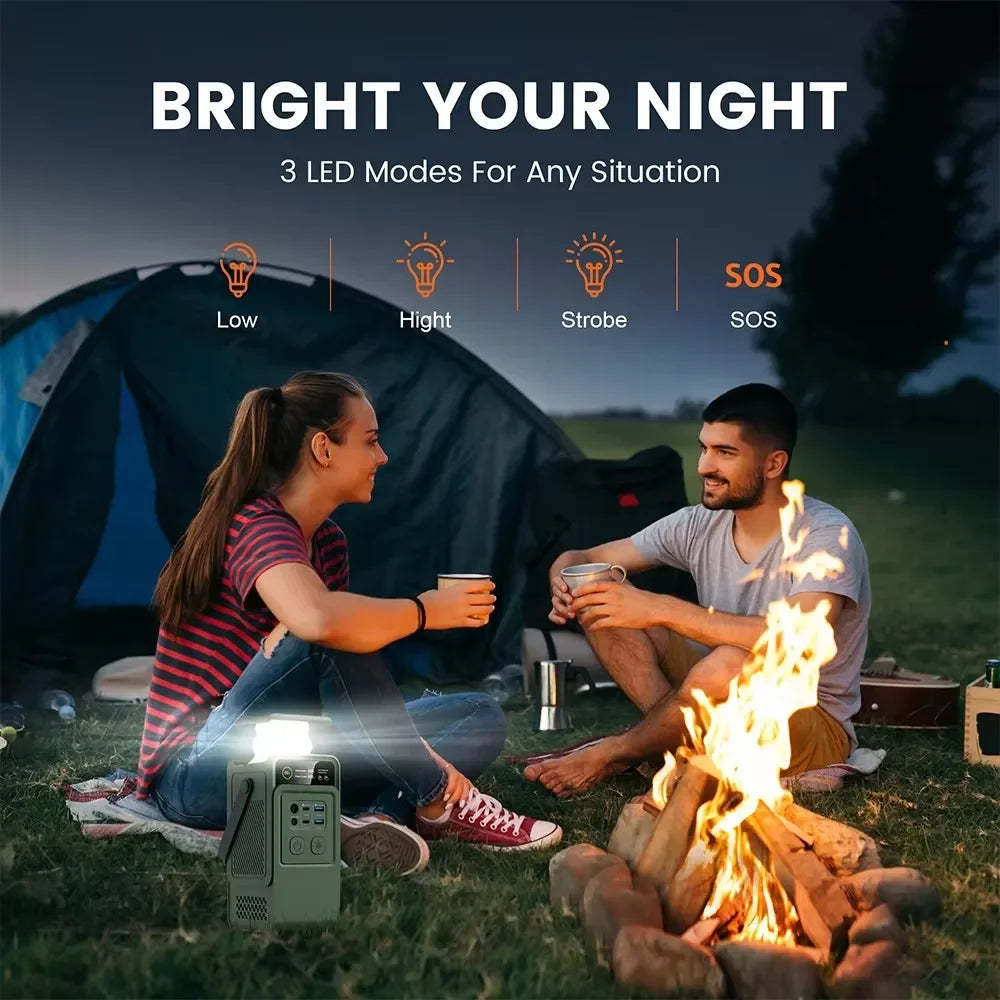 60000mAh 200W 192Wh Camping Power Station Power Bank LiFePo4 Portable Charger Battery Outdoor Solar Generator USB Port Supply