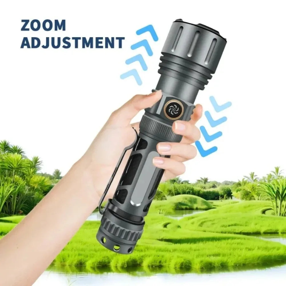 Super Bright Flashlight Portable Rechargeable LED Lamp Tactical Camping Lantern Waterproof Outdoor Lights for Fishing