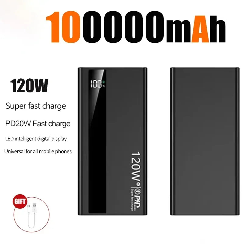 VIVO 500000mAh Power Bank For Xiaomi 120W Super Fast Charging Large Capacity Battery Charging Powerbank For IPhone