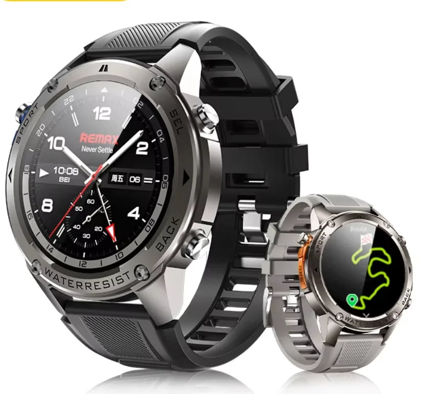 Outdoor Military-Grade GPS Smart Watch, 1.43" Touchscreen, 500mAh Battery, 100+ Workout Modes, Diving Waterproof Smartwatch