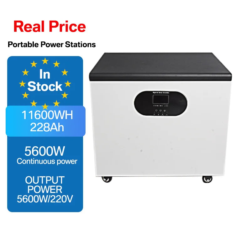 Campers Rvs Homw Solar Power Generator AC Charge Energy Storage 2500W Power Supply Portable Station 1200 Watts