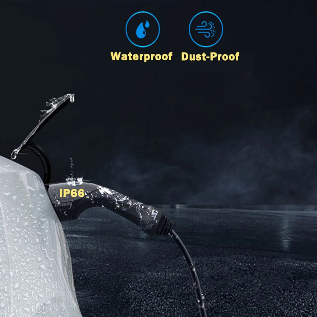 13A 3KW Portable Type 2 IEC62196-2 EV Charger Electric Car Charger EVSE Charging Cable Wallbox UK Plug