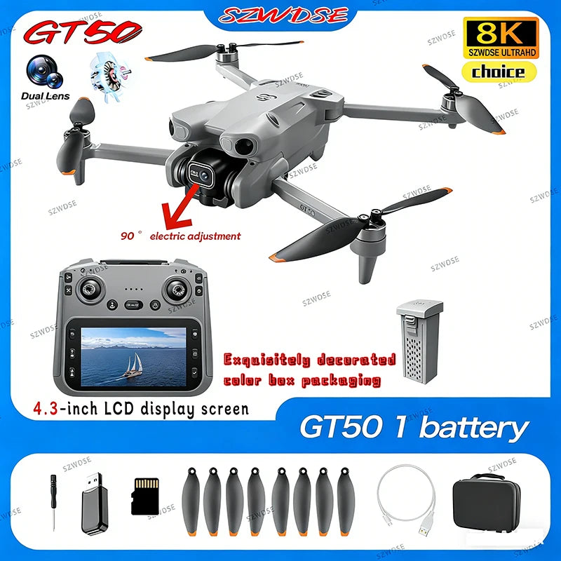 GT50 PRO MIni 5 pro RC Drone 8K HD Dual Cameras WiFi 20mins Flight Aerial Photography Quadcopter Remote Control UAV Boy toy gift