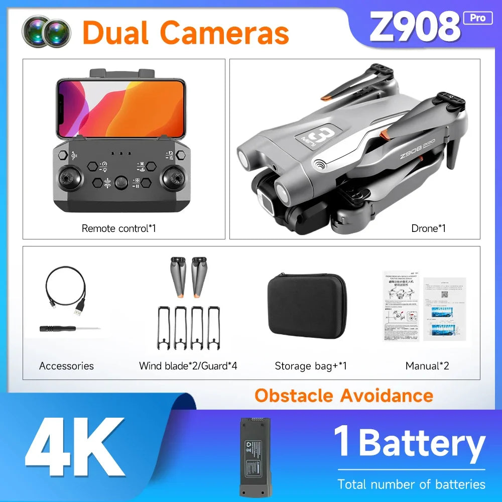 Mini Drone 4k Professional Camera RC Obstacle Avoidance Helicopter Remote Control Quadcopter Kid Gift Toys