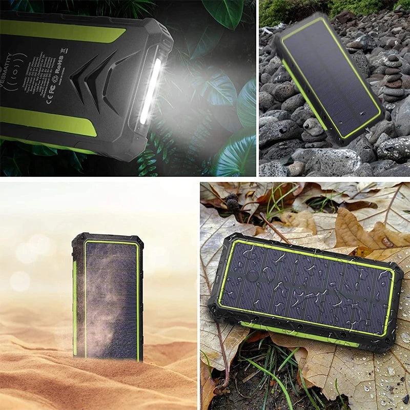 36000mAh Solar Power Bank Fast Wireless Charger Powerbank for iPhone 16 15 Samsung S24 Huawei Xiaomi 3A Fast Charging Powerbank