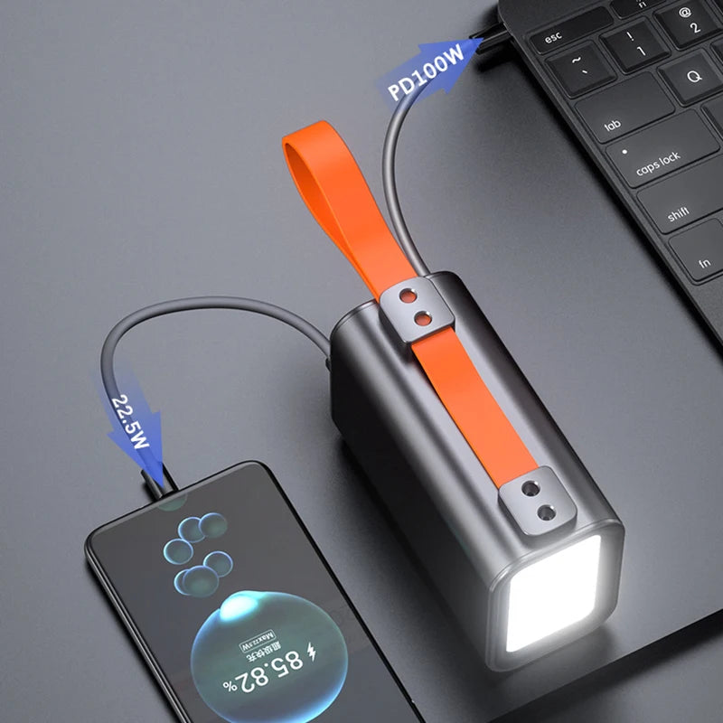 PD 100W Power Bank 30000mAh External Battery Fast Charging Portable Charger Powerbank For Laptop iPhone 16 Samsung Xiaomi Huawei