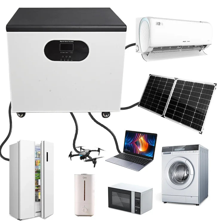 Campers Rvs Homw Solar Power Generator AC Charge Energy Storage 2500W Power Supply Portable Station 1200 Watts