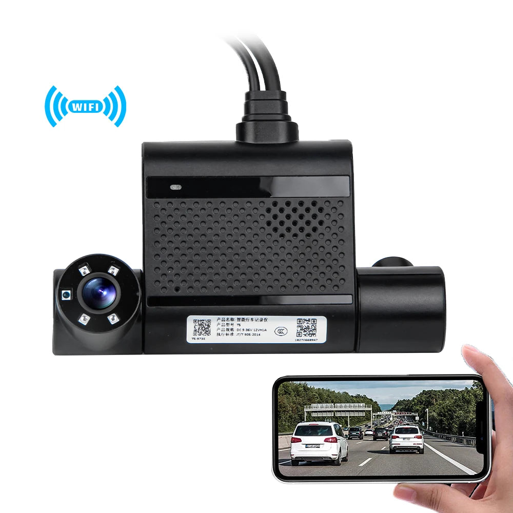 2025 New 1080P 3 Channel ADAS DSM 4G WIFI GPS AI Video Recorder Car Black Box Dash Cam Dashcam for Truck Taxi Van