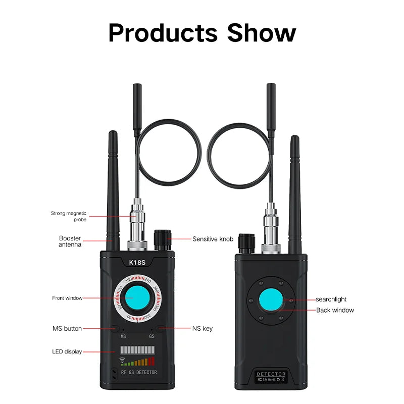 Hidden Camera Detector Anti Spy Gadget Professional Hunter Wireless Signal Car GPS Infrared Search Wiretapping Bug Mini Devices